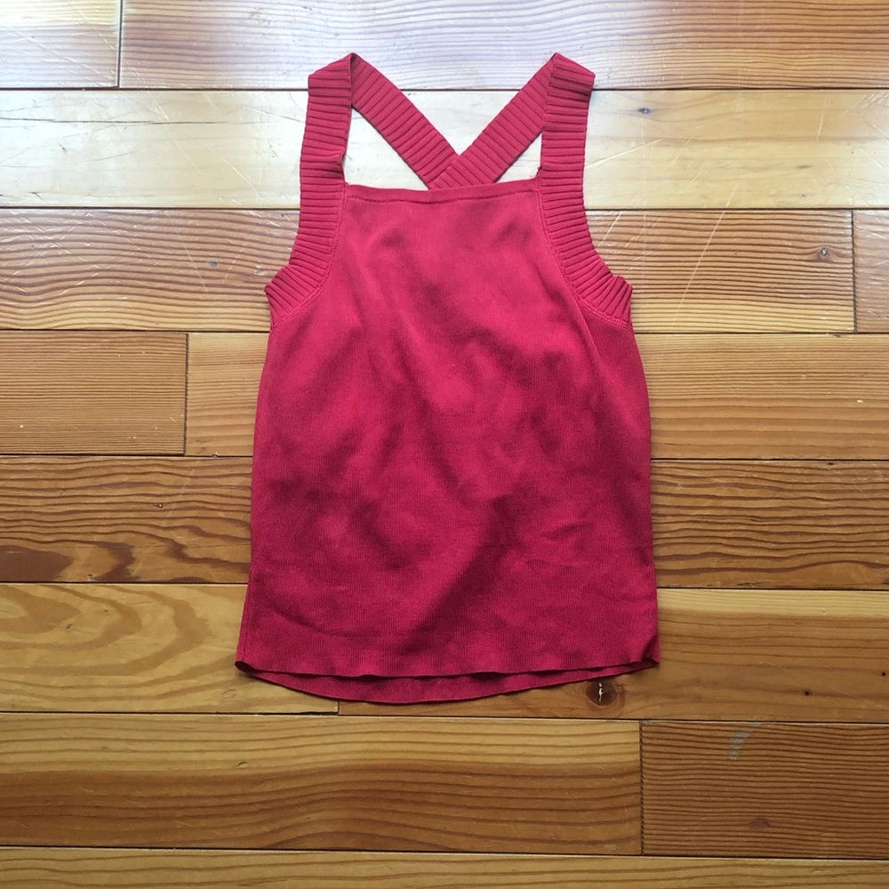 Red knit tank, y2k